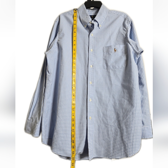 Ralph Lauren Men's Blue Checkered Classic Fit Performance Shirt XL TG - Picture 4 of 9